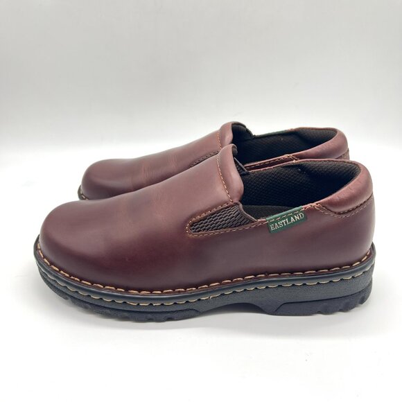 7W 7‎ WIDE WIDTH Eastland Womens Newport Brown Leather Slip On Loafers Shoes - Picture 6 of 12